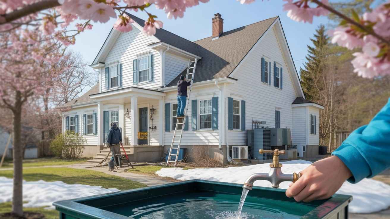 Spring home maintenance with roof and water system check