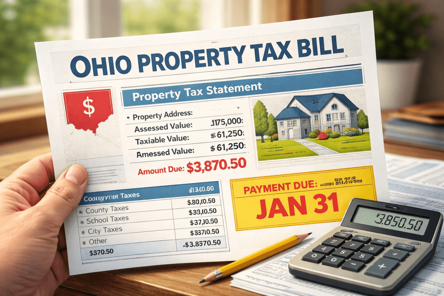 Ohio property tax bill close-up (1)